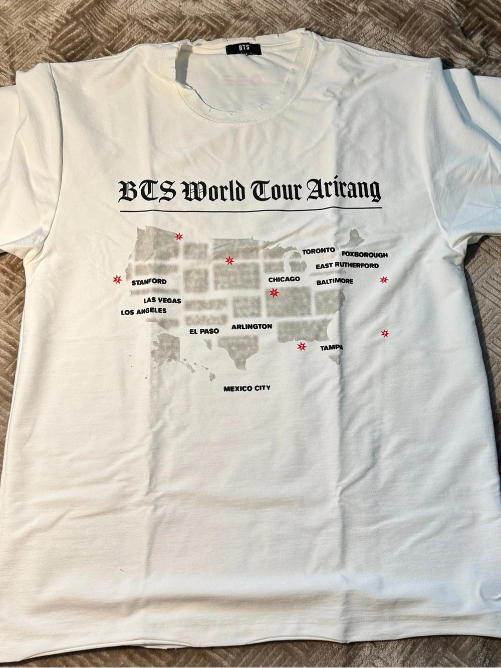 BTS World Tour Arirang White Graphic Tee (Brand New)
